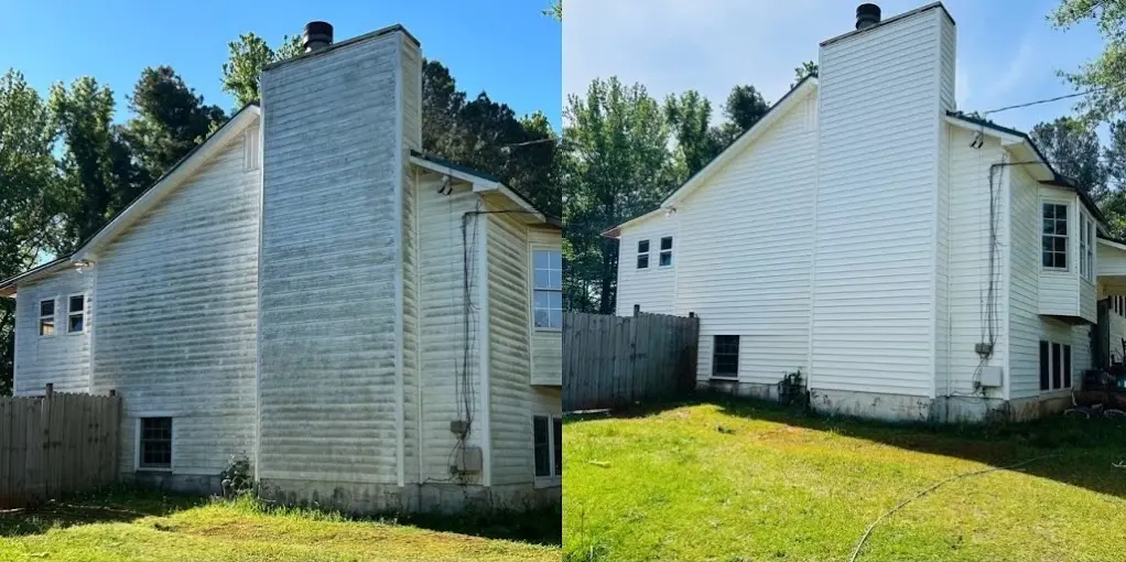 Raleigh home siding before and after soft washing